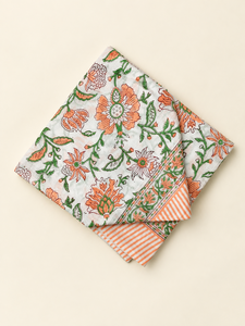 Floral Print Cover Up Beach <b>Sarong</b> Lightweight Sun Blanket Orange Green White Travel Towel - Product Image 2