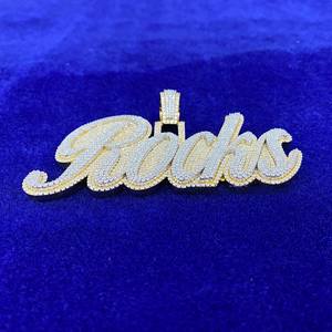Colgante con Nombre de Moissanita VVS Chapado en Oro, Estilo Hip Hop, con Corte Brillante, Certificado IGI, Engaste de Garra, Pasa Prueba de Diamante - Product Image 5