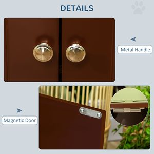 Supporto Rialzato per Ciotole per Cani Marrone con Mobiletto Contenitore, Stazione di Alimentazione per Animali Domestici per Piccioni - Product Image 6