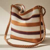 Sac en crochet fait main avec motif de fleur d'hibiscus rouge, style bohème, sac fourre-tout en coton, décoration intérieure