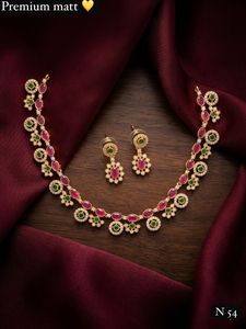 Fancy Collection High Quality Gold Plated Kundan Imitation Pearl Necklace Earring <b>Set</b> Latest Designed Women's Wedding Jewelry - Product Image 1