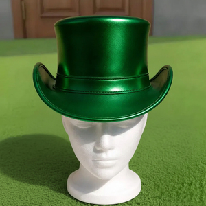 Sombrero de alta calidad hecho a mano, estilo Steampunk, color verde metálico, para disfraz de duende victoriano, San Patricio, cosplay. - Product Image 5