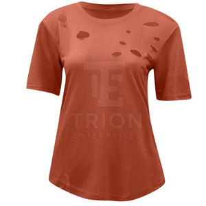 Camiseta Desgastada Personalizada con Logotipo para Mujer, Mejor Precio, Color Personalizado, Hecha en Pakistán - Product Image 2