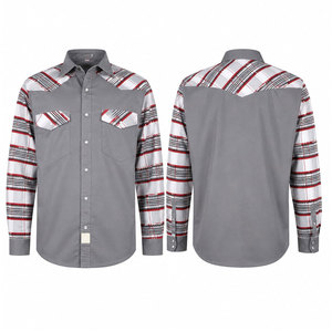 เสื้อเชิ้ตทำงานนิรภัยทนไฟ OEM ผ้าฝ้ายแบบตะวันตก แขนยาว ทนไฟ สำหรับงานเชื่อม ผู้ชาย - Product Image 1