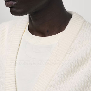 Winter Knitted Breathable V-neck Wool Liner <b>Long</b> Sleeve Button Front <b>Men</b> <b>Cardigan</b> Soft Touch Rib Cuff Casual Office Daily Wear - Product Image 4