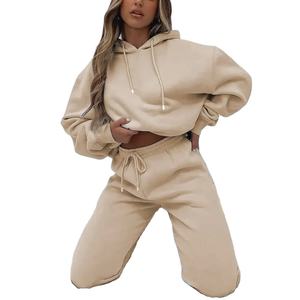 Ensemble de vêtements pour homme en coton 100% écologique pour l'hiver 2025, sweat-shirts à capuche de couleur unie + pantalon de survêtement, tenue de sport - Product Image 6