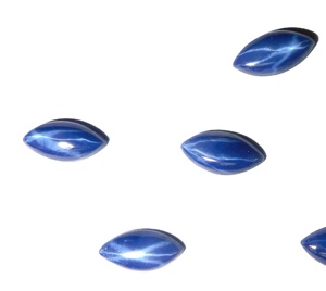 Saphir bleu étoilé marquise 4x8 mm 1 carat, cabochon poli créé en laboratoire, effet étoile à 6 branches, hauteur 3 mm pour la fabrication de bijoux - Product Image 5