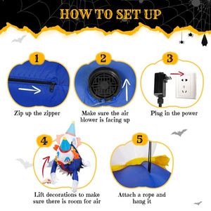 Clown Gonfiabile Spaventoso di Halloween con Luci LED da 1 Metro e Mezzo, che Esce dalla Finestra, Decorazioni Esterne per Giardino - Product Image 2