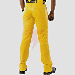 Pantalones de Cuero Vacuno Auténtico para Hombre, Diseño Personalizado, Estampado, Corte Recto, Ligeros, Cintura Alta, Hechos en Pakistán - Product Image 4
