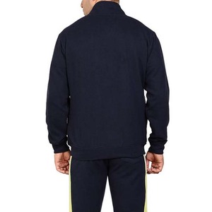 Survêtement pour homme, couleur marine, blocs de couleurs, fermeture éclair intégrale, col montant, coupe sportive, polyester et coton, vêtement d'automne avec poches latérales - Product Image 4