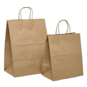 Brown Kraft Paper Shopping <b>Bag</b> with Custom Logo Biodegradable & Durable Eco-Friendly Thick <b>White</b> Twisted Handle Gift <b>Bag</b> - Product Image 1