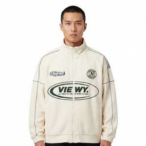 Custom Logo Men Vintage Polar Fleece <b>Jacket</b> <b>Zip</b> <b>Up</b> Oversized Streetwear Winter Stand Collar Athletic <b>Jacket</b> Manufacturer - Product Image 1