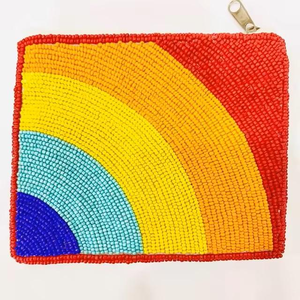 Monedero de cuentas de semillas hecho a mano de la India para monedas, maquillaje, tarjetas de crédito y tarjetas de regalo, para mujeres y niñas - Product Image 5