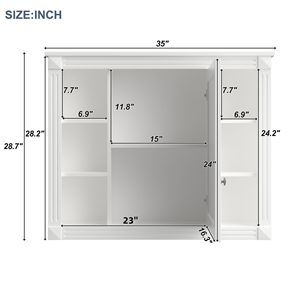 Moderno Armadietto da Bagno a Parete 35 X 28 con Specchio per Bagni Contemporanei - Product Image 5