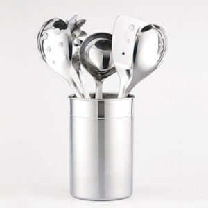 Vintage Design Silver Color Metal Utensil Holder Handmade Pattern Kitchen Decor Countertop <b>Caddy</b> Cutlery Holder - Product Image 2