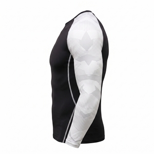 T-shirt de compression athlétique respirant à manches longues pour homme, imprimé numériquement, séchage rapide, pour adultes, fourniture OEM - Product Image 3