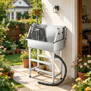 Stazione di Bagno per Animali Domestici da Esterno per Cani e Gatti - Ecologica e Salvaspazio - Product Image 5