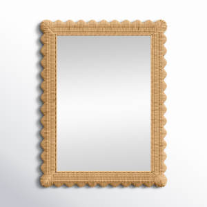 Espejo de pared rectangular de ratán - Product Image 1