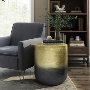 Table basse tendance en métal martelé fait main, style industriel, finition antique, meubles de salon - Product Image 4