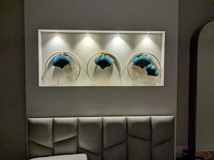 Ginkgo <b>Leaf</b> Metal <b>Wall</b> Sculptures | Set of 3 | Elegant <b>Wall</b> Hanging for Living Room Bedroom Dining Room Office Restaurant - Product Image 2