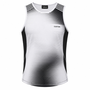 Débardeur de sport côtelé 100 % coton, coupe ajustée, élastique, pour hommes, grandes tailles, séchage rapide, couleur dégradée, pour entraînement musculaire – Vente en gros - Product Image 1