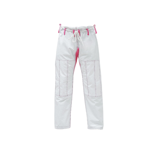 Kimono Blanco de BJJ con Ribete Rosa y Cinturón Blanco para Adultos, Unisex, Corte Regular, Ropa de Artes Marciales de Algodón Resistente - Product Image 4