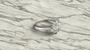 Anillo de Compromiso Solitario de Lujo con Diamante Cultivado en Laboratorio con Corte Esmeralda, Chapado en Oro de 18K y 14K, Banda de Diamantes Redondos Pavé, Joyería Fina para Boda - Product Image 3