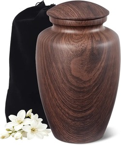 Brown Classic Deer Art Cremation <b>Urn</b> for Adult Ashes Funeral Memorial with Decorative <b>Large</b> Aluminium Classic <b>Urn</b> Velvet Bag - Product Image 4
