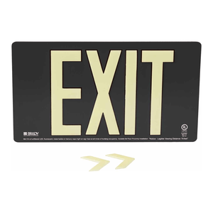 Señal de Salida de Emergencia BradyGlo, Fotoluminiscente, de PVC, para Montar en la Pared, para Rutas de Emergencia - Product Image 1