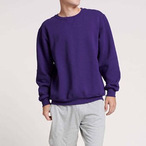 Sudadera Profesional para Hombre, Cuello Redondo, Color Morado, Corte Regular, 100% Algodón Tejido, Estilo Casual, Otoño, Color Sólido, Manga Larga, OEM - Product Image 3