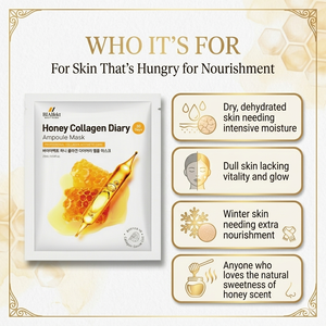 Mascarilla Facial BIAIfekt Honey Collagen Diary Ampoule, Antienvejecimiento, Equilibra los Poros, Ilumina, Suaviza e Hidrata - Product Image 5