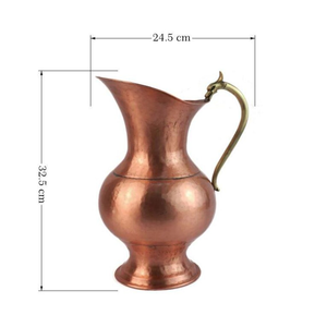 Pichet à eau en cuivre avec poignée en laiton en forme de dragon, pichet de service vintage, carafe décorative traditionnelle pour la maison et l'hôtel - Product Image 2