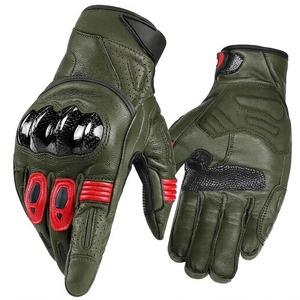 Gants de moto en cuir perforés rétro, style vintage, gants de motard d'été, tendance européenne - Product Image 1
