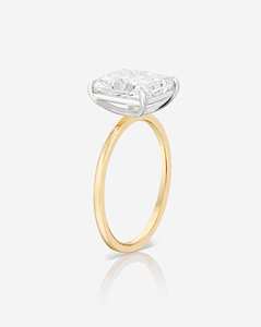 Anillo de Compromiso con Diamante Cultivado en Laboratorio de Corte Radiante de 3 Quilates, Oro Sólido Real de 14K/18K, Anillo de Aniversario Solitario para Mujer, Certificado IGI - Product Image 4