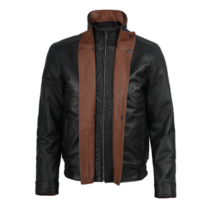 <b>Men</b> <b>Leather</b> <b>Jacket</b> Custom Embroidery Logo Genuine Cowhide Slim Fit Streetwear OEM Wholesale Supplier Low MOQ - Product Image 6