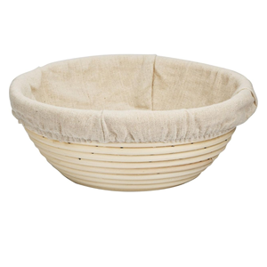 Round Banneton Proofing <b>Basket</b>, Natural Rattan <b>Bread</b> Proofing <b>Basket</b> With Cloth Liner Wholesale For Professional & Home Bakers - Product Image 1