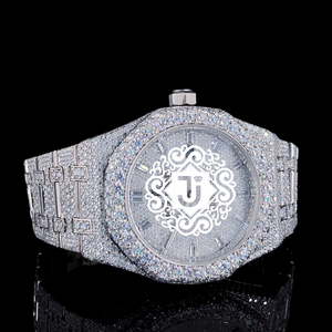นาฬิกา Iced Out สีโรสโกลด์ คุณภาพเยี่ยม หรูหรา ดีไซน์สง่างาม เหมาะสำหรับงานปาร์ตี้ นาฬิกาโลหะจักรกลประดับเพชร ETA สำหรับทุกเพศ ทรงกลม - Product Image 2