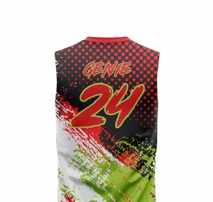 Uniforme de Fútbol 7v7 con Impresión por Transferencia de Calor, Logotipo del Equipo Personalizado, Números, Cuello Redondo sin Mangas, Correa Ajustable, Cintura Elástica, Unisex - Product Image 2
