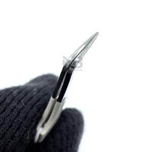 Pince à épiler de précision en acier inoxydable personnalisée, pointe lisse en forme de L, 10 mm, anti-magnétique, prise en main parfaite pour les extensions de cils - Product Image 2