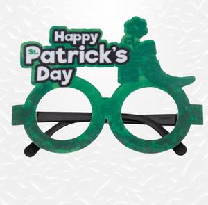 Lunettes de fête trèfle vert pour la Saint-Patrick, lunettes amusantes en plastique, prix d'usine, bonne qualité - Product Image 1