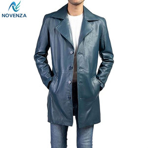 Fashionable Men Genuine Leather Reversible Trench <b>Coat</b> Winter Warm <b>Lined</b> Outerwear for Business Travel and Everyday Wear - Product Image 5