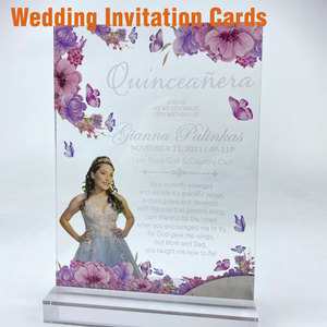 Tarjetas de Invitación de Boda Personalizadas con Luz LED Recargable, Tarjetas de Invitación Acrílicas con Logotipo, Fábrica OEM - Product Image 1