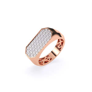 Lab Grown Diamond Round Cluster Engagement Ring For Men Featuring 0.81 Ct Round | In 9K Yellow White And Rose Gold - Product Image 1