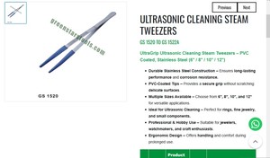 Pince à épiler à vapeur à nettoyage ultrasonique UltraGrip, en acier inoxydable recouvert de PVC, outil de manipulation de bijoux | Numéro d'article GS-1522 - Product Image 3