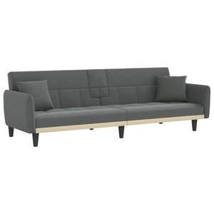 Grand canapé-lit en tissu gris foncé 100% polyester fabriqué avec du contreplaqué et du plastique - Durable et élégant - Product Image 2