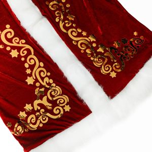 Disfraz de Papá Noel para hombre, terciopelo rojo con bordado dorado, traje navideño para adulto, atractivo y asequible. - Product Image 5