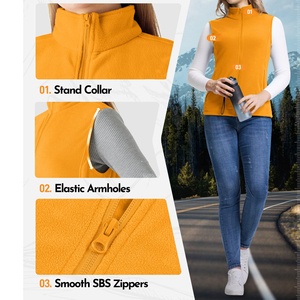 Chaleco de Forro Polar para Mujer, Diseño Elegante y Personalizado, Transpirable, Color Sólido, Absorbe la Humedad, Ropa Exterior de Moda para Mujer, Precio Económico - Product Image 6