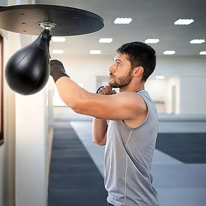 Équipement d'entraînement de boxe professionnel avec ballon de vitesse en cuir PU, hauteur réglable, durable, personnalisable SI-SBB - Product Image 5