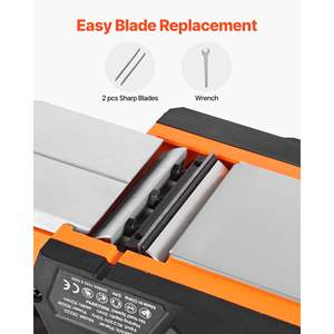 7-Amp 16800 RPM Electric Hand <b>Planer</b> 3-1/4-Inch Cut Width Corded Power Handheld Woodworking 2 Blades Adjustable Cut Depth Model - Product Image 6