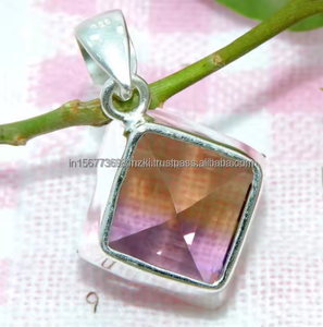 Natural Ametrine <b>Necklace</b> 925 Sterling <b>Silver</b> Gold Plated Jewelry with Color Gemstone and Zircon Accents Statement Gift for Her - Product Image 6